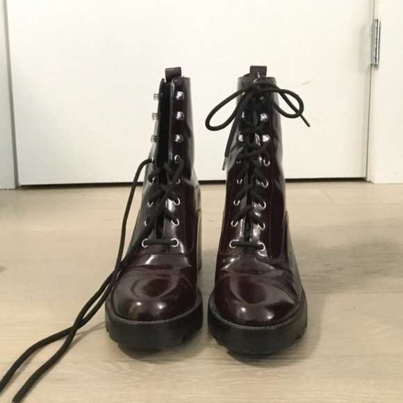 oxblood patent boots